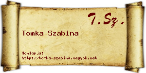 Tomka Szabina névjegykártya